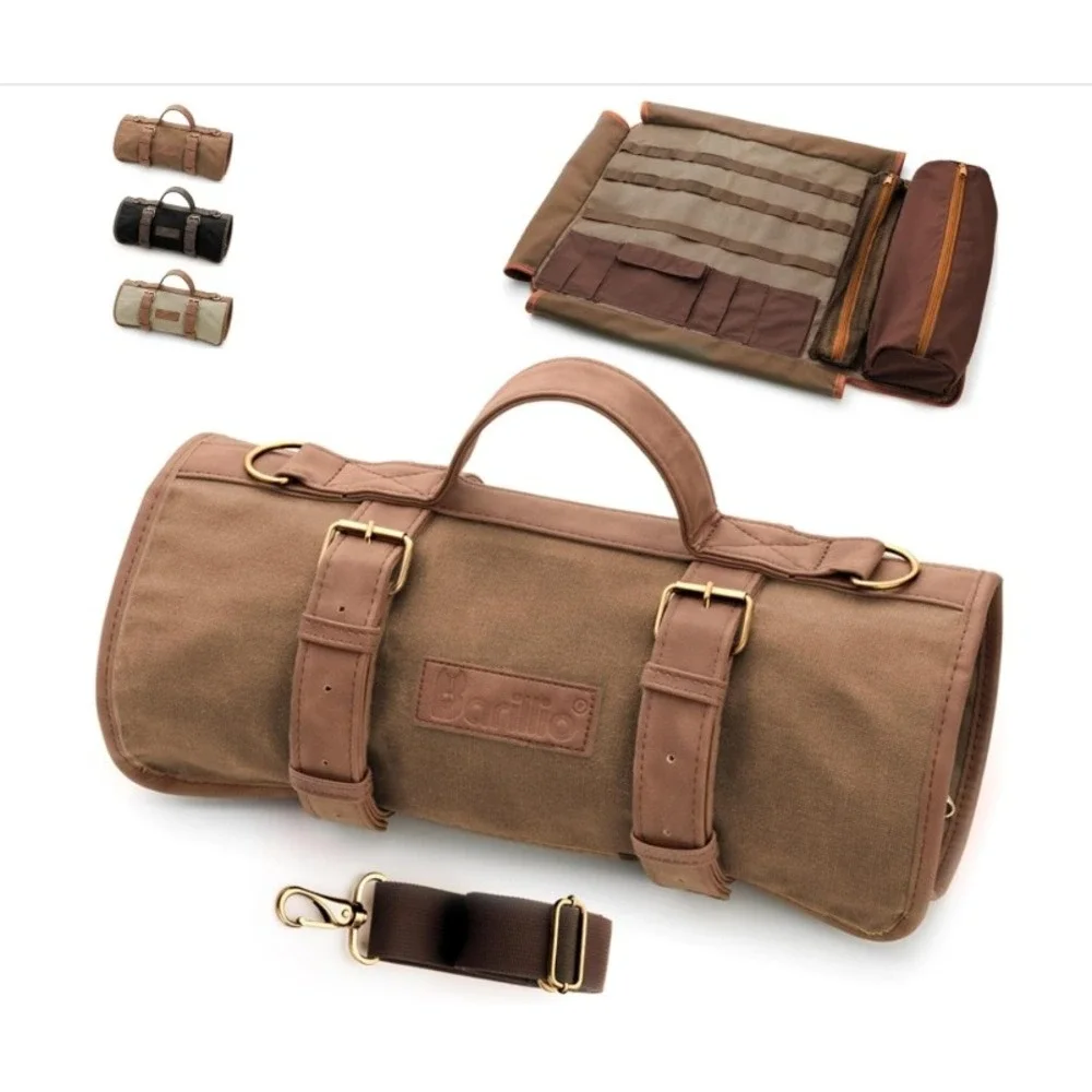 Barillio Bartender Roll Bag Unisex OS Olive Green Waxed Canvas Professional Case